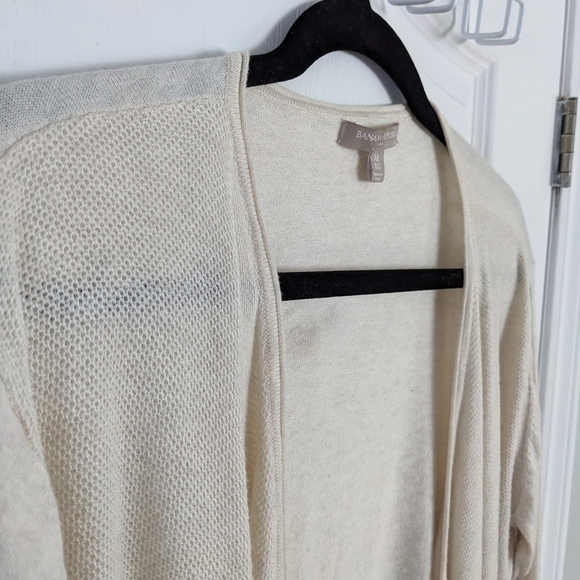 Banana republic wool cotton blend open front cardigan beige cream XL @k - Picture 6 of 8